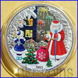 2013 Cook Islands Merry Christmas 1 Oz Silver Color Coin New Year Santa Claus