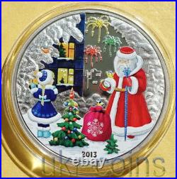2013 Cook Islands Merry Christmas 1 Oz Silver Color Coin New Year Santa Claus