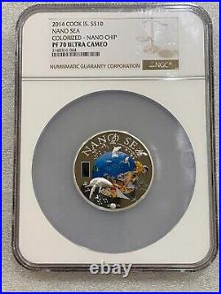 2014 $10 Cook Islands Nano Earth NGC PF 70 UCAM Silver Coin with Nano Chip