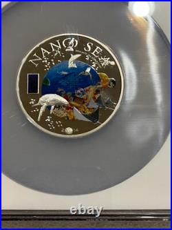 2014 $10 Cook Islands Nano Earth NGC PF 70 UCAM Silver Coin with Nano Chip