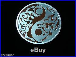2014 $5Cook Islands 1oz 99.9%Silver withPalladium Coin Predator Prey Wolf/Caribou