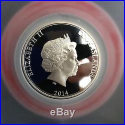2014 5oz. Silver coin with Mother of Pearl. $50 Cook Islands, Total Mintage 888