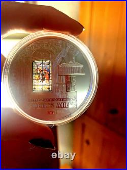 2014 Cook Islands $10 WINDOWS OF HEAVEN Buenos Aires Proof Silver Coin