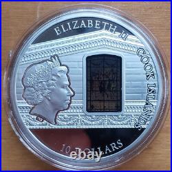 2014 Cook Islands $10 WINDOWS OF HEAVEN Buenos Aires Proof Silver Coin