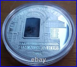 2014 Cook Islands $10 WINDOWS OF HEAVEN Buenos Aires Proof Silver Coin