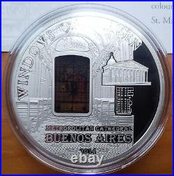 2014 Cook Islands $10 Windows Of Heaven Cathedral Buenos Aires Silver Coin #11