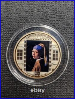 2014 Cook Islands $20 Masterpiece Art Girl With A Pearl Earring 3 OZ SILVER
