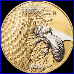 2014 Cook Islands $5 Bee Shades of Nature Silver Coin