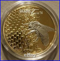 2014 Cook Islands $5 Shades of Nature Honey Bee 1oz Proof Silver Coin