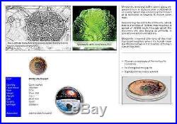 2014 Cook Islands MOLDAVITE IMPACT meteorite 1oz pure silver coin 5$ dollar BOX