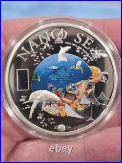 2014 Cook Islands Nano Sea $10 Legal Tender Silver Nano Chip Coin 1,000 Minted
