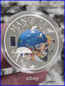 2014 Cook Islands Nano Sea $10 Legal Tender Silver Nano Chip Coin 1,000 Minted