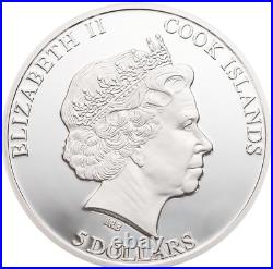2014 Cook Islands Newborn Baby $5 Silver Coin Baby Footprints Christening gift