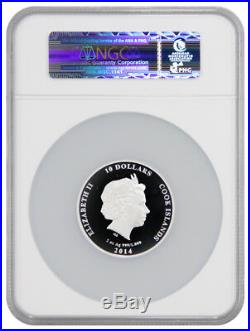 2014 Cook Islands Silver $10 Galileo Galilei Anniversary PF70 UC NGC Coin