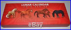 2014 Cook Islands Year Horse Lunar 4 Coins Rectangle $1 Silver Color Proof Set