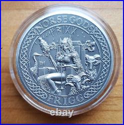 2015 2016 Cook Islands Norse Gods Antique Finish 2 Oz Silver, 6 Coins Total