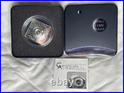 2015 $2 Space Time Continuum Square Silver Coin- Cook Islands- 99.9