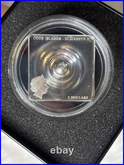 2015 $2 Space Time Continuum Square Silver Coin- Cook Islands- 99.9