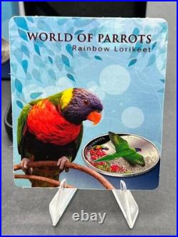 2015 $5 World of Parrots Rainbow Lorikeet Sterling Silver Coin