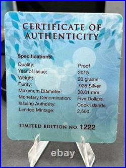 2015 $5 World of Parrots Rainbow Lorikeet Sterling Silver Coin