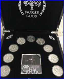 2015 9pc cook islands norse gods 2oz silver coin set