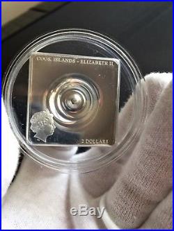 2015 Cook Islands $2 Space-Time Continuum Silver Prooflike Coin