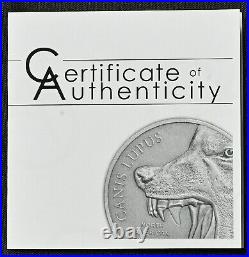2015 Cook Islands 2 oz North American Predators Gray Wolf Silver Coin 500 Minted