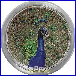 2015 Cook Islands 5$ 1oz Silver Coin Magnificent Life PEACOCK