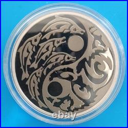 2015 Cook Islands $5 Predator and Prey Grizzly / Salmon 1 oz fine silver
