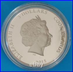 2015 Cook Islands $5 Predator and Prey Grizzly / Salmon 1 oz fine silver