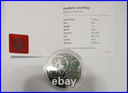2015 Cook Islands $5 Predator and Prey Grizzly / Salmon 1 oz fine silver