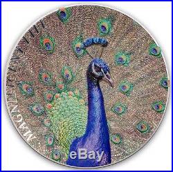 2015 Cook Islands Magnificent Life Peacock High Relief 1 Oz Silver Coin