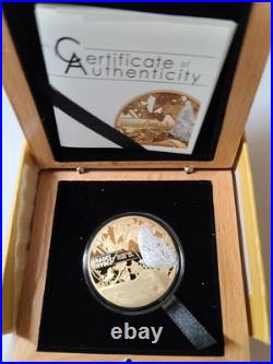 2015 Cook Islands S$5 Shades of Nature Butterfly Silver Proof Gilded Coin