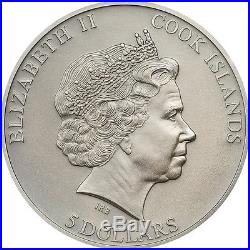2015 HISTORY OF THE SAMURAI Silver Coin 5$ Cook Islands Box/COA