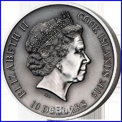 2015 NORSE GODS Series HEL 2 oz Silver Coin $10 Cook Islands COA Box