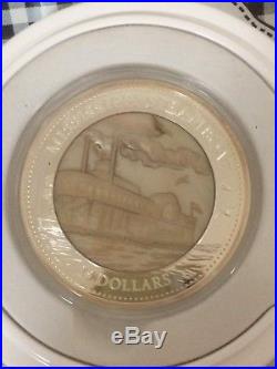 2015 cook islands MISSISSIPPI STEAMBOAT Mother of Pearl 5oz Silver Proof Coin