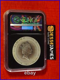 2016 $2 Cook Islands Silver Gods Of Olympus Hera Ngc Ms70 Antiqued 2 Oz. 999