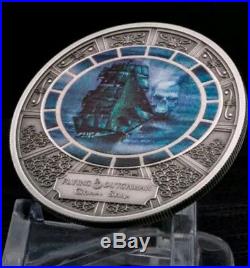 2016 $5 Cook Island FLYING DUTCHMAN Ghost Ship Silver Coin