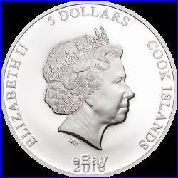 2016 Cook Island 1oz Silver 3D Coin, Orchid Miss Joaquim PCGS PR70 VERY RARE