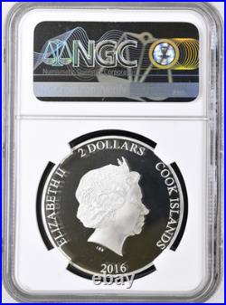 2016 Cook Island $2 Dollars The Great Tea Race Silver Piefort 0.999 NGC PF70UC
