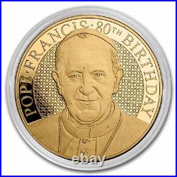 2016 Cook Islands 1/4 oz Gold Pope Francis 80th Birthday Proof SKU#258853