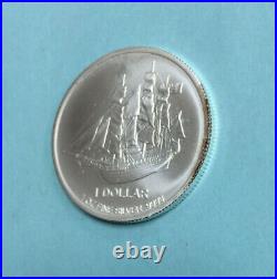 2016 Cook Islands $1 Dollar Elizabeth II Silver Coin Bounty Ship Very Rare