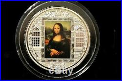 2016 Cook Islands $20 Masterpieces of Art Da Vinci Mona Lisa 3oz Silver Coin