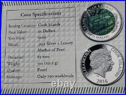 2016 Cook Islands $25 Fine Silver 5oz Trans Siberian Railway #15-14