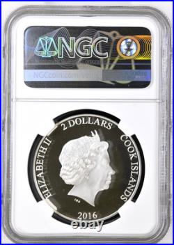 2016 Cook Islands $2 Dollars The Great Tea Race Of 1866 Silver 8g NGC PF 69 UC