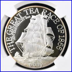 2016 Cook Islands $2 Dollars The Great Tea Race Of 1866 Silver 8g NGC PF 69 UC