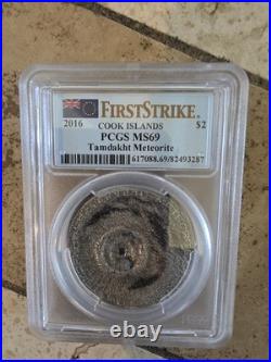 2016 Cook Islands $2 Tamdakht Meteorite First Strike PCGS MS69