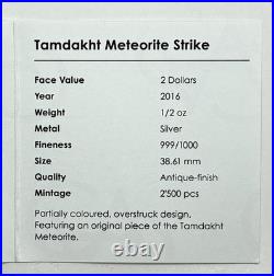 2016 Cook Islands $2 Tamdakht Meteorite First Strike PCGS MS69 with COA AND BOX
