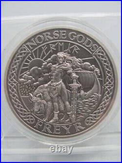 2016 Cook Islands 2 oz Antiqued Silver Norse Gods Freyr