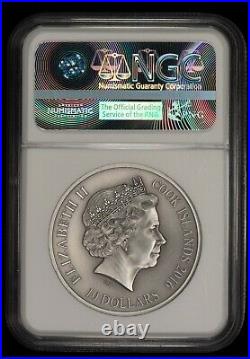 2016 Cook Islands 2 oz Silver Norse Gods FREYR Antiqued NGC MS 70 X1771